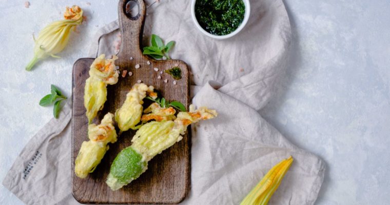 Kwiaty cukinii z ricottą